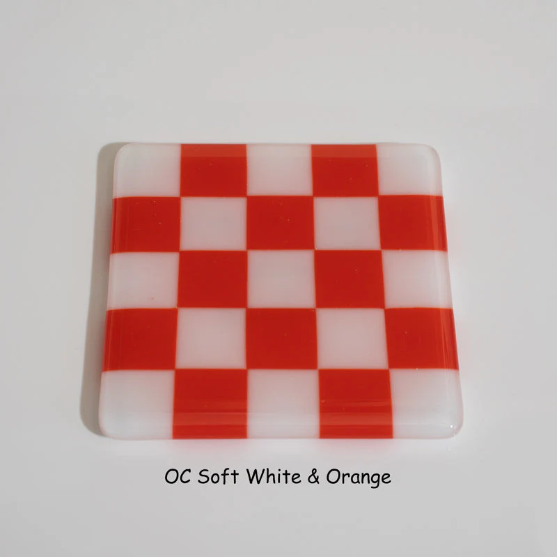 10cm Chequered Soft White/Colour Coaster - Oceanside Collection - Image 24