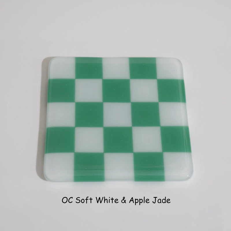 10cm Chequered Soft White/Colour Coaster - Oceanside Collection - Image 7