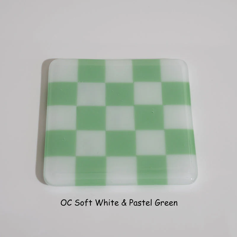 10cm Chequered Soft White/Colour Coaster - Oceanside Collection - Image 9