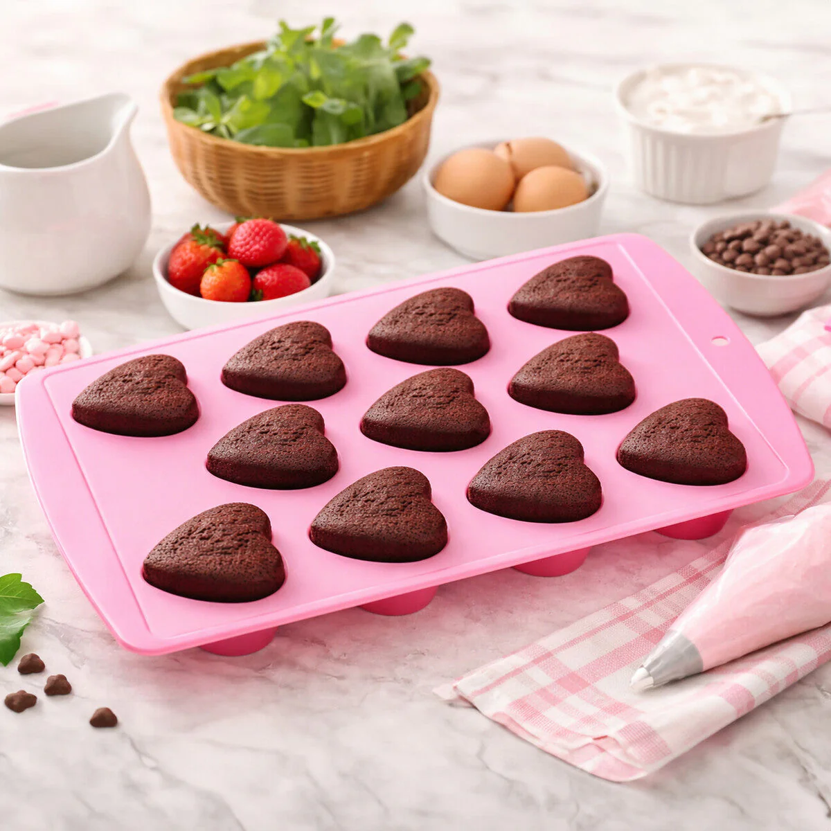 11 Heart Shapes Ice Cube Red Tray - Image 3