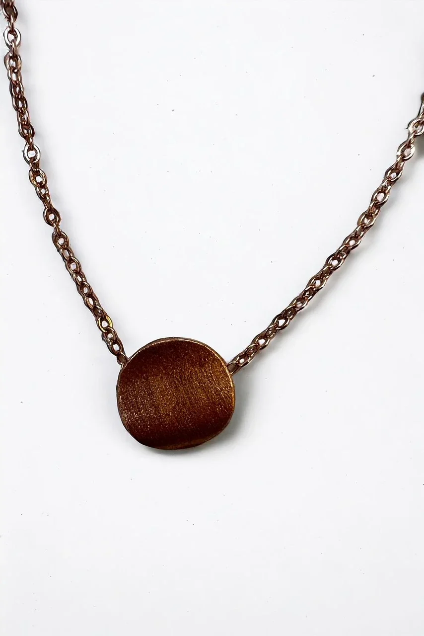 18ct Rose Gold Plated Single Disk Bracelet - Image 4