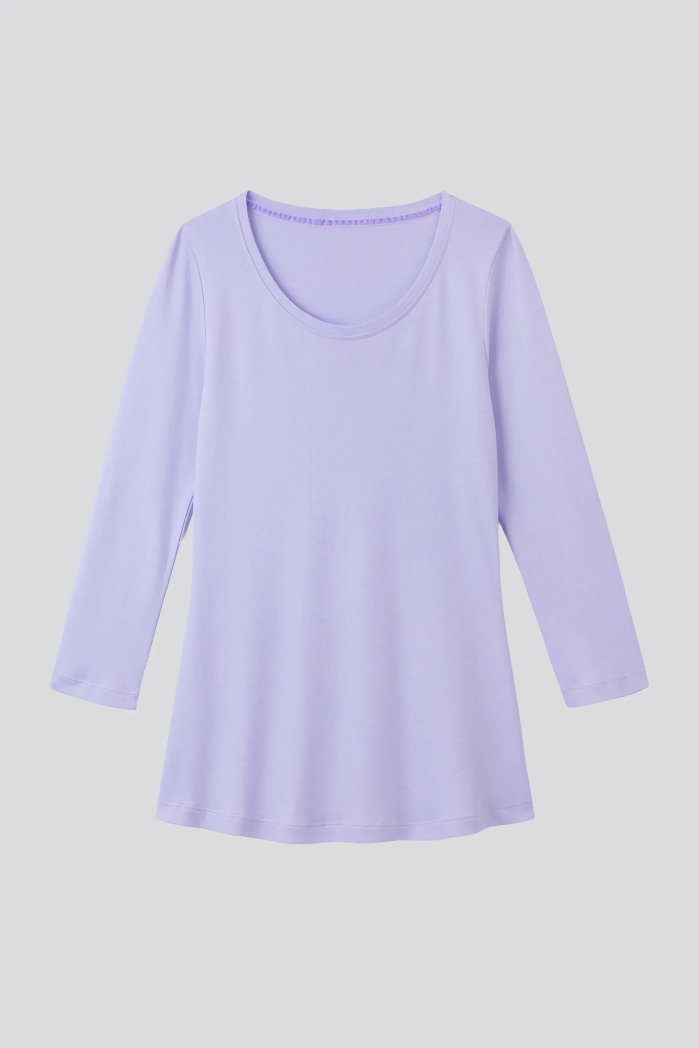 3/4 Sleeve Scoop Neck Cotton Modal Blend T-Shirt - Image 5