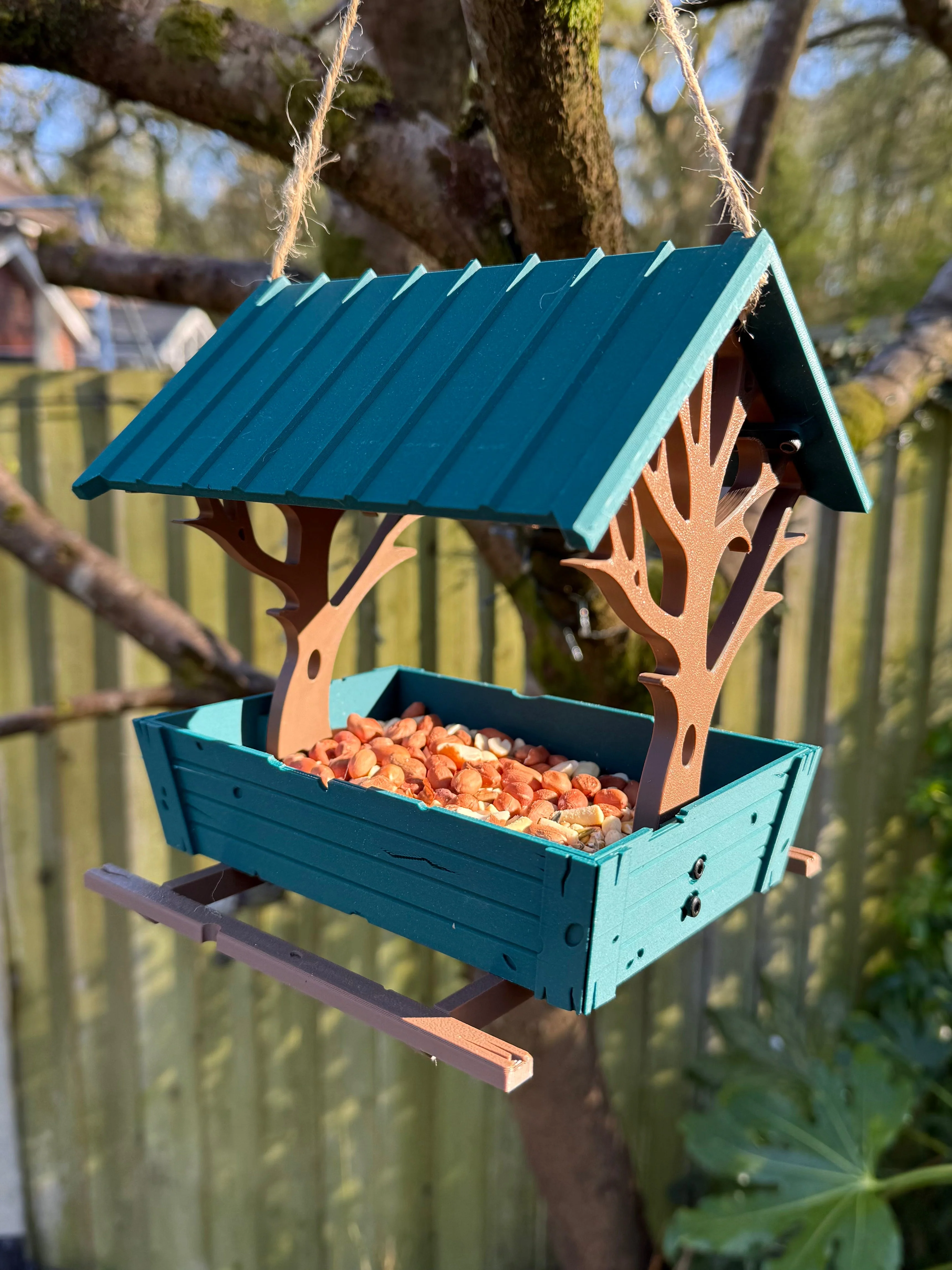 3D Printed Hanging Bird Feeder with Tree Design | Garden Decor | Bird Lover Gift - Image 3