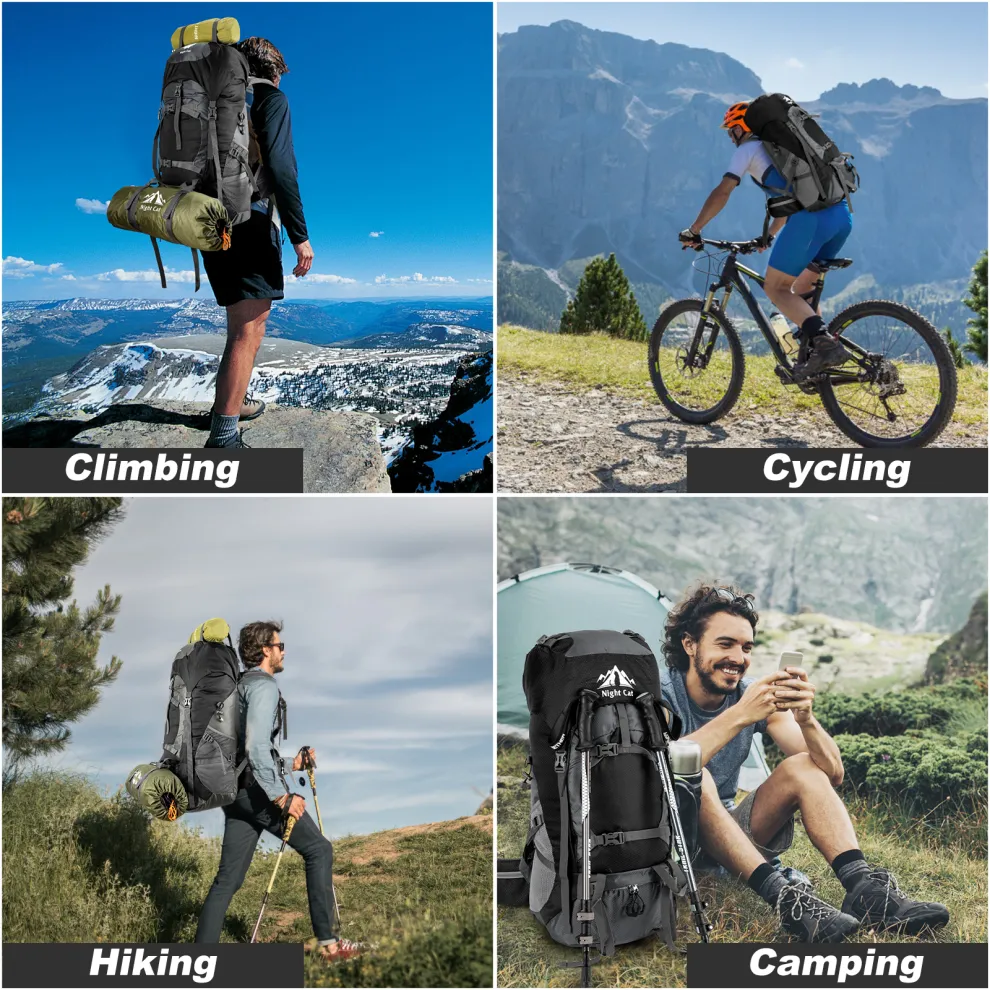 70L Night Cat Hiking Backpack - Image 9