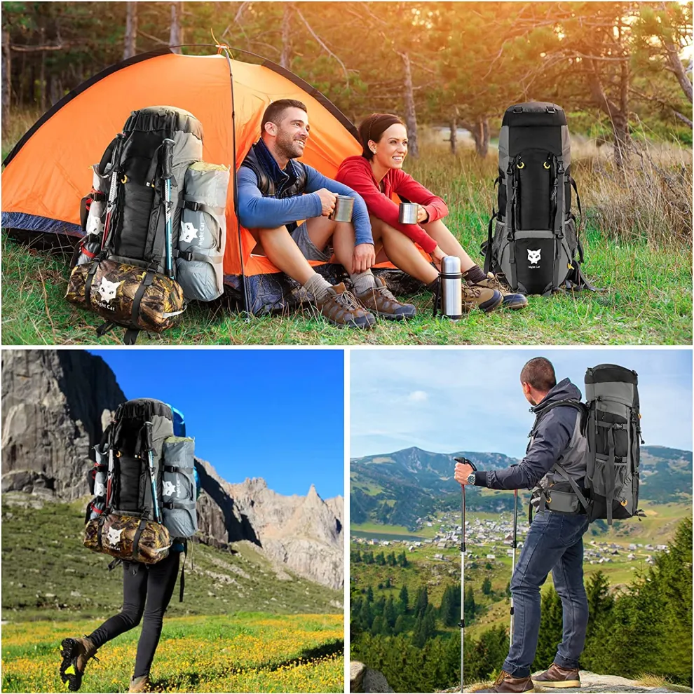 70L Night Cat Hiking Backpack with Internal Frame - Image 7