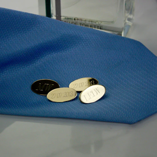 9ct Gold Classic Oval Cufflinks - Image 4