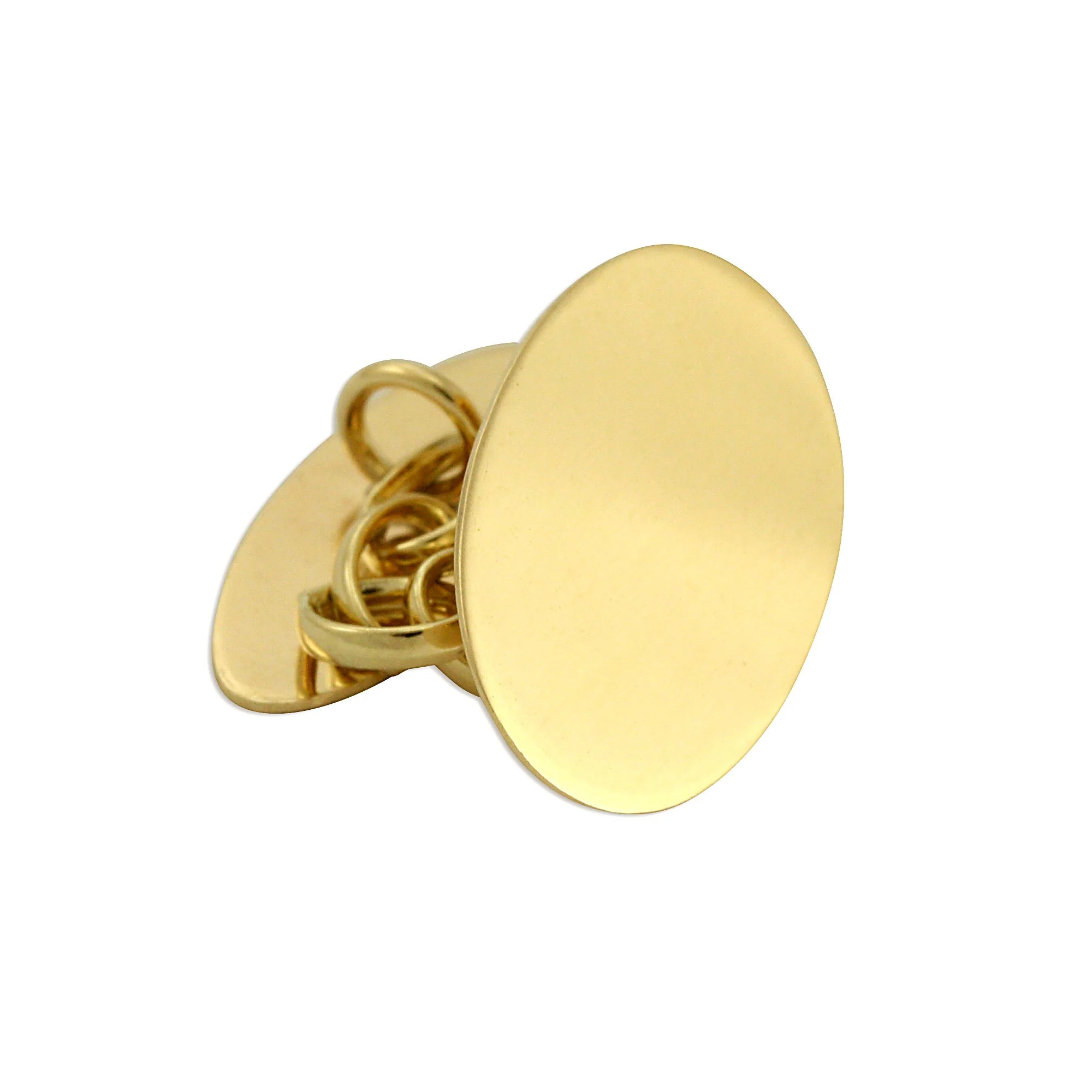 9ct Gold Classic Oval Cufflinks - Image 3