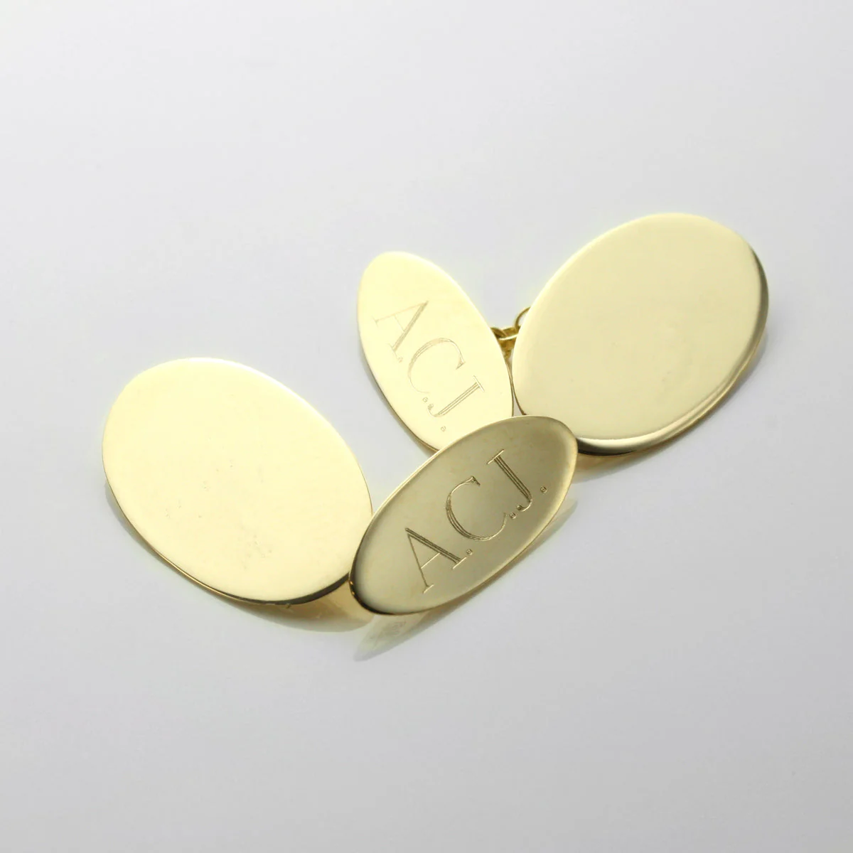 9ct Gold Classic Oval Cufflinks - Image 4