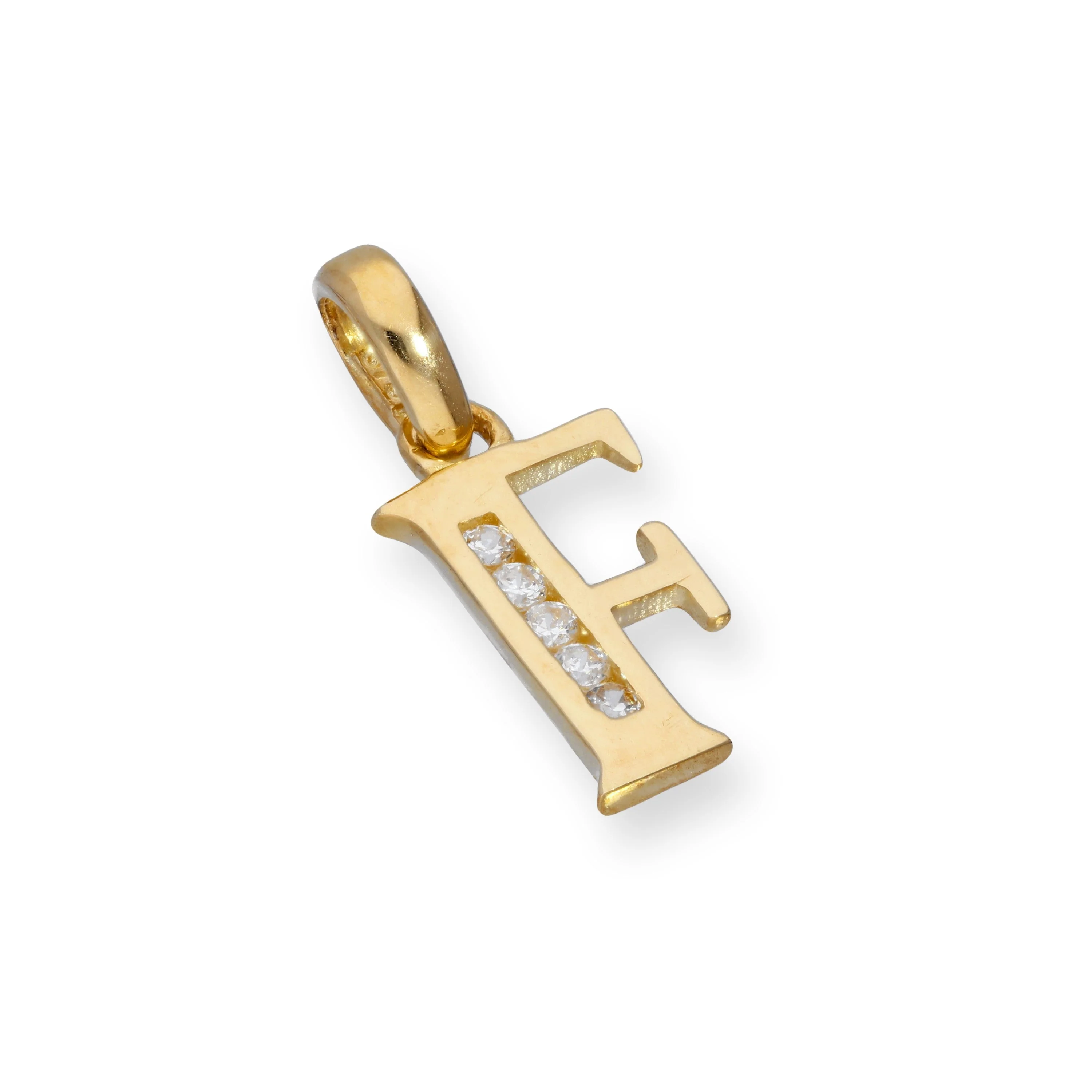 9ct Gold & Clear CZ Crystal Hanging Alphabet Letter Charm A-Z - Image 10