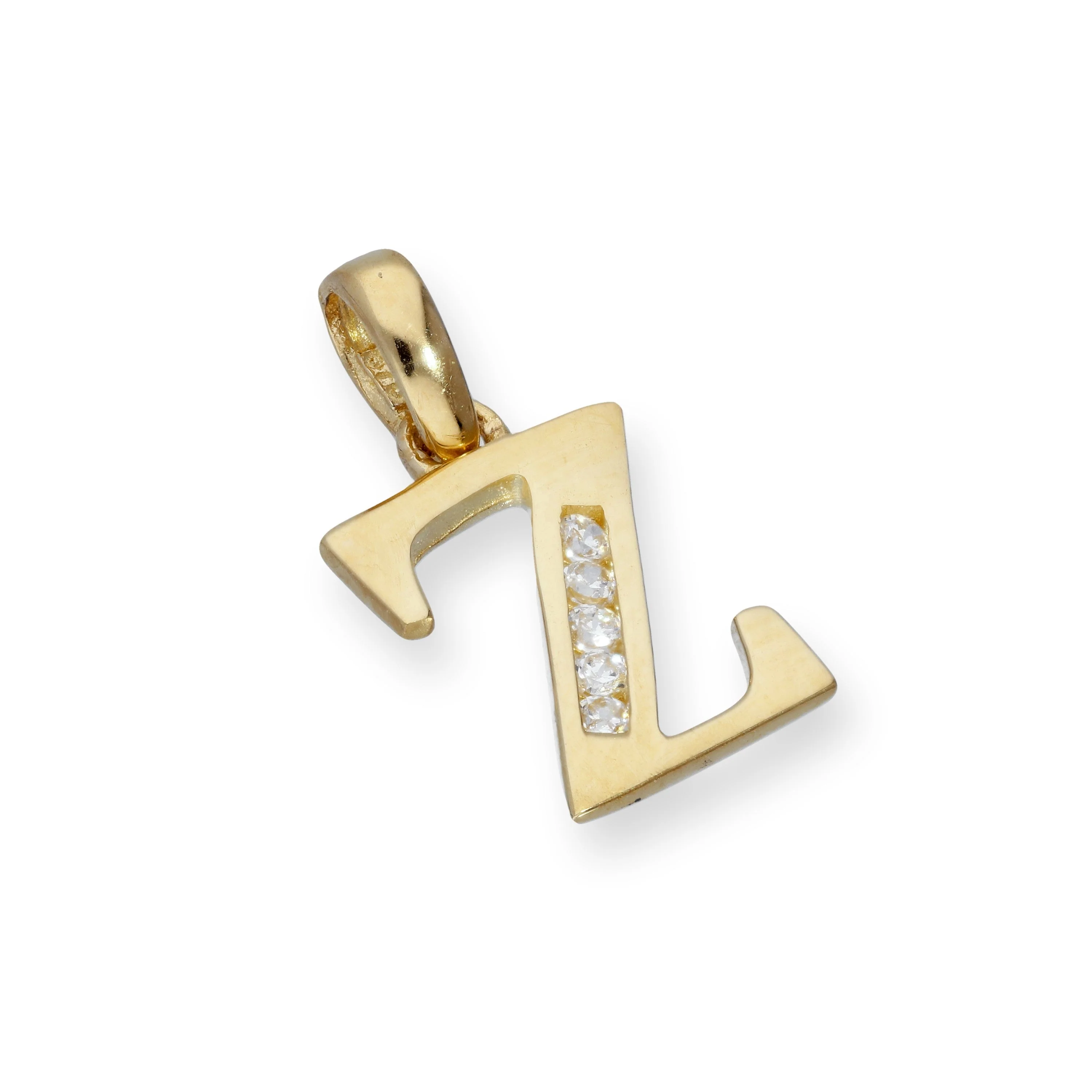9ct Gold & Clear CZ Crystal Hanging Alphabet Letter Charm A-Z - Image 27