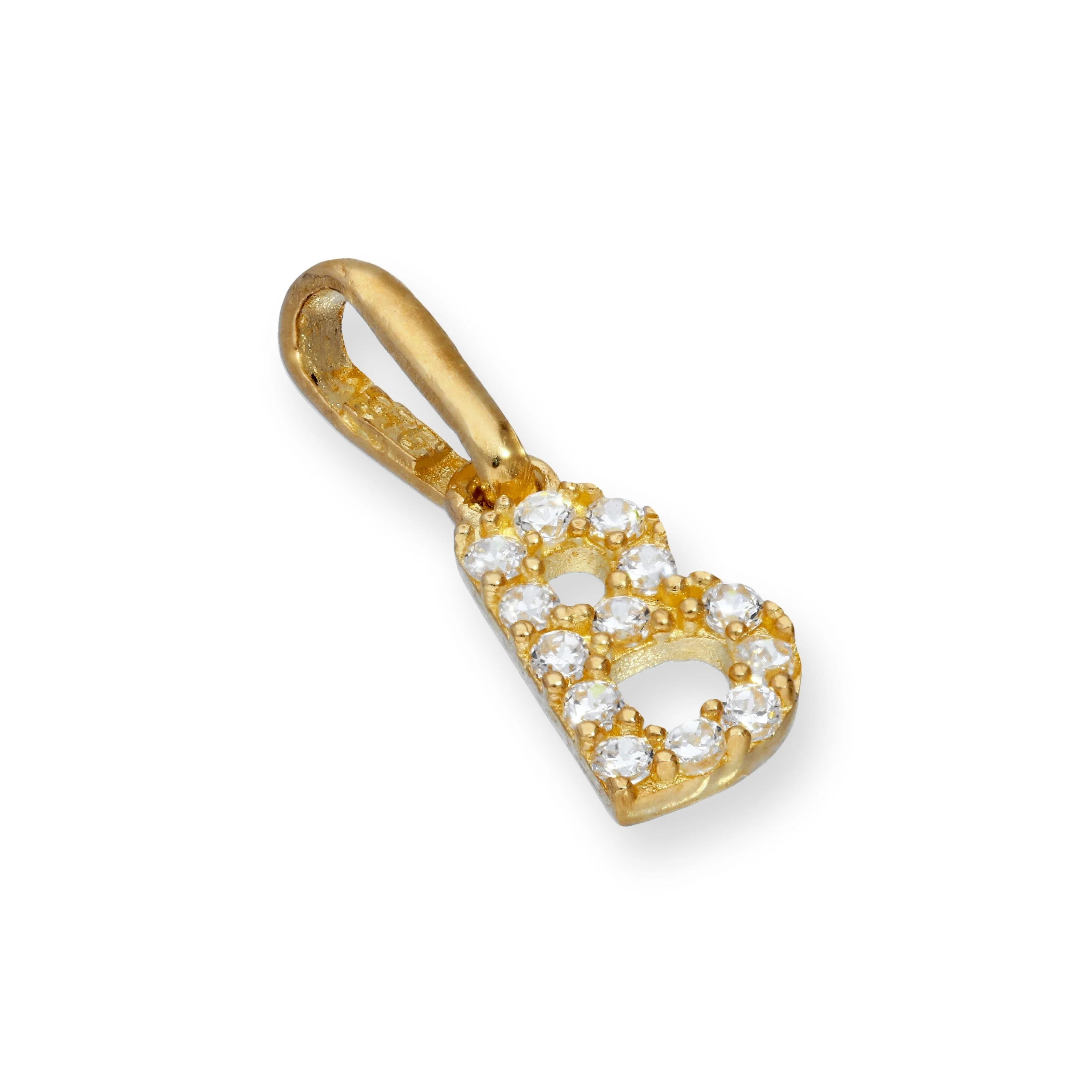 9ct Gold & Clear CZ Crystal Hanging Script Alphabet Letter Charm A-Z - Image 2