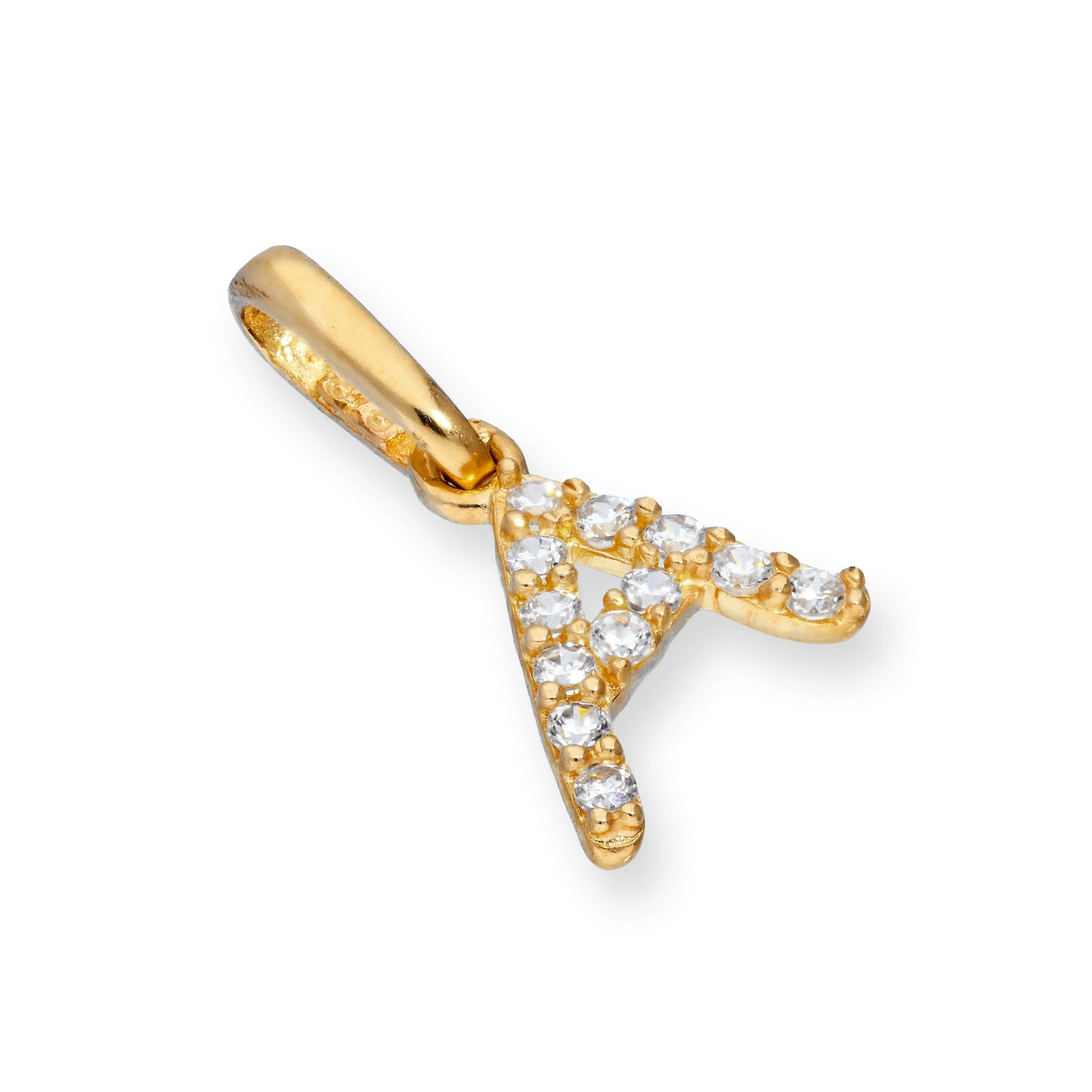 9ct Gold & Clear CZ Crystal Hanging Script Alphabet Letter Charm A-Z - Image 4