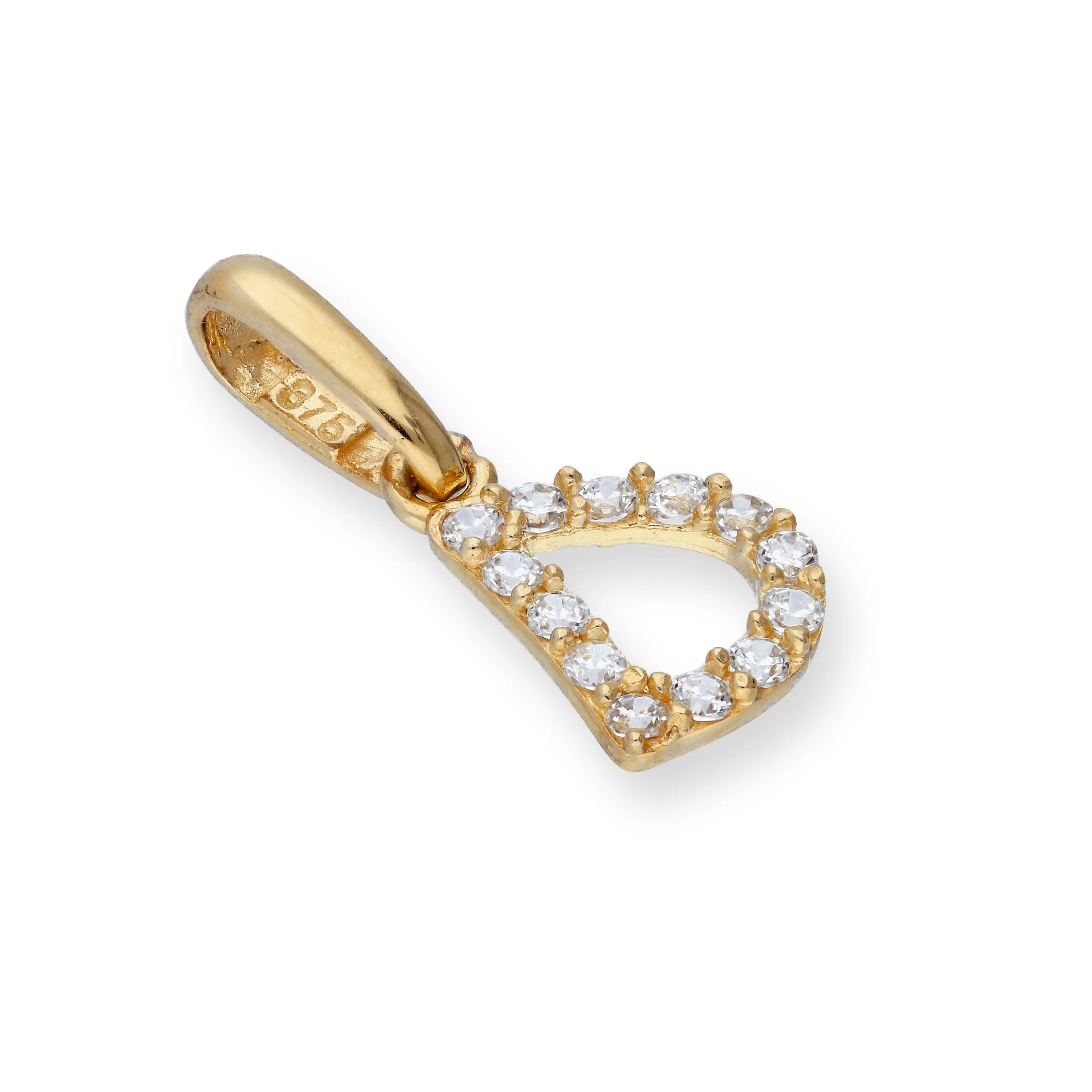 9ct Gold & Clear CZ Crystal Hanging Script Alphabet Letter Charm A-Z - Image 7