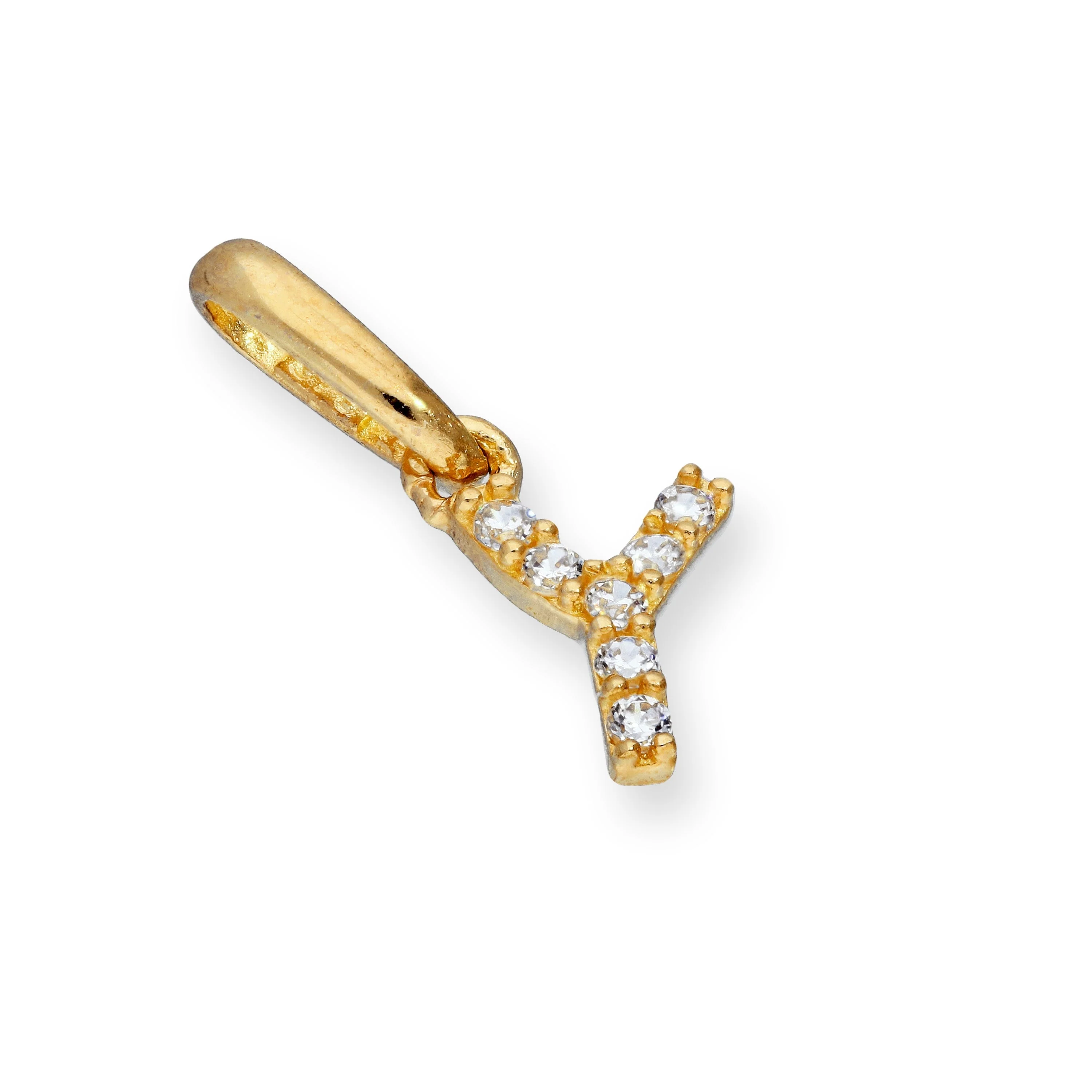 9ct Gold & Clear CZ Crystal Hanging Script Alphabet Letter Charm A-Z - Image 9