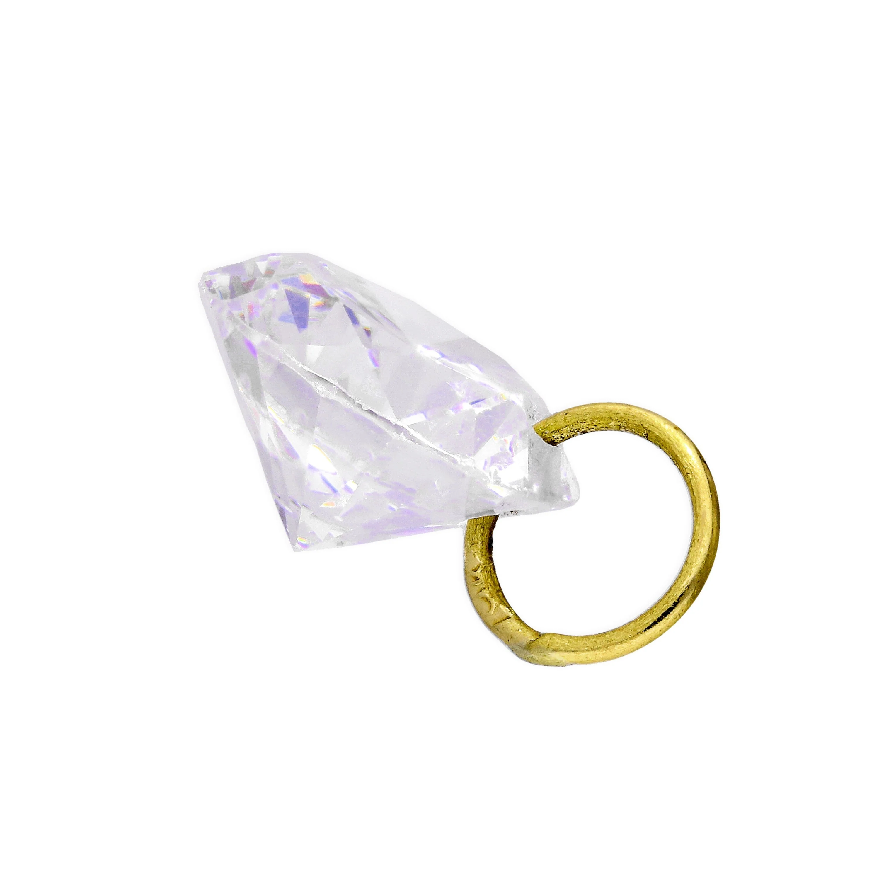 9ct Gold & Large Clear CZ Crystal Pendant - Image 2