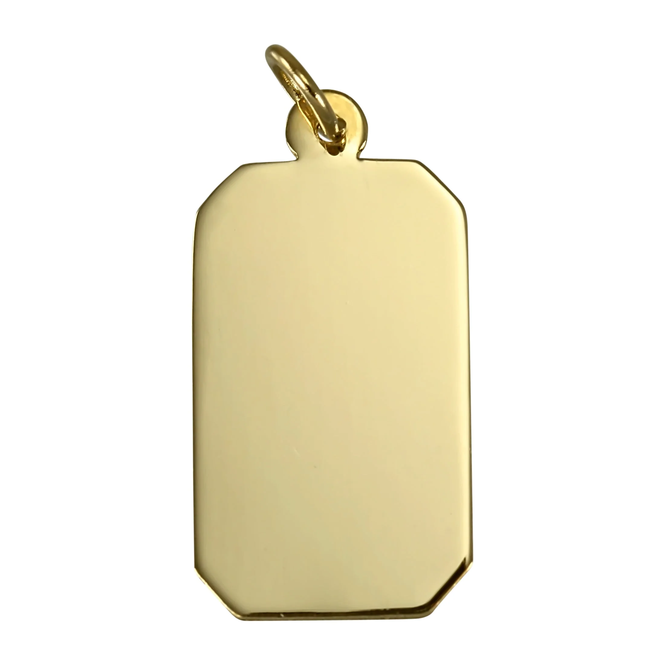 9ct Gold Large Engravable Rectangular Pendant - Image 2