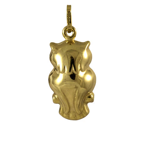 9ct Hollow Gold Owl Charm - Image 2