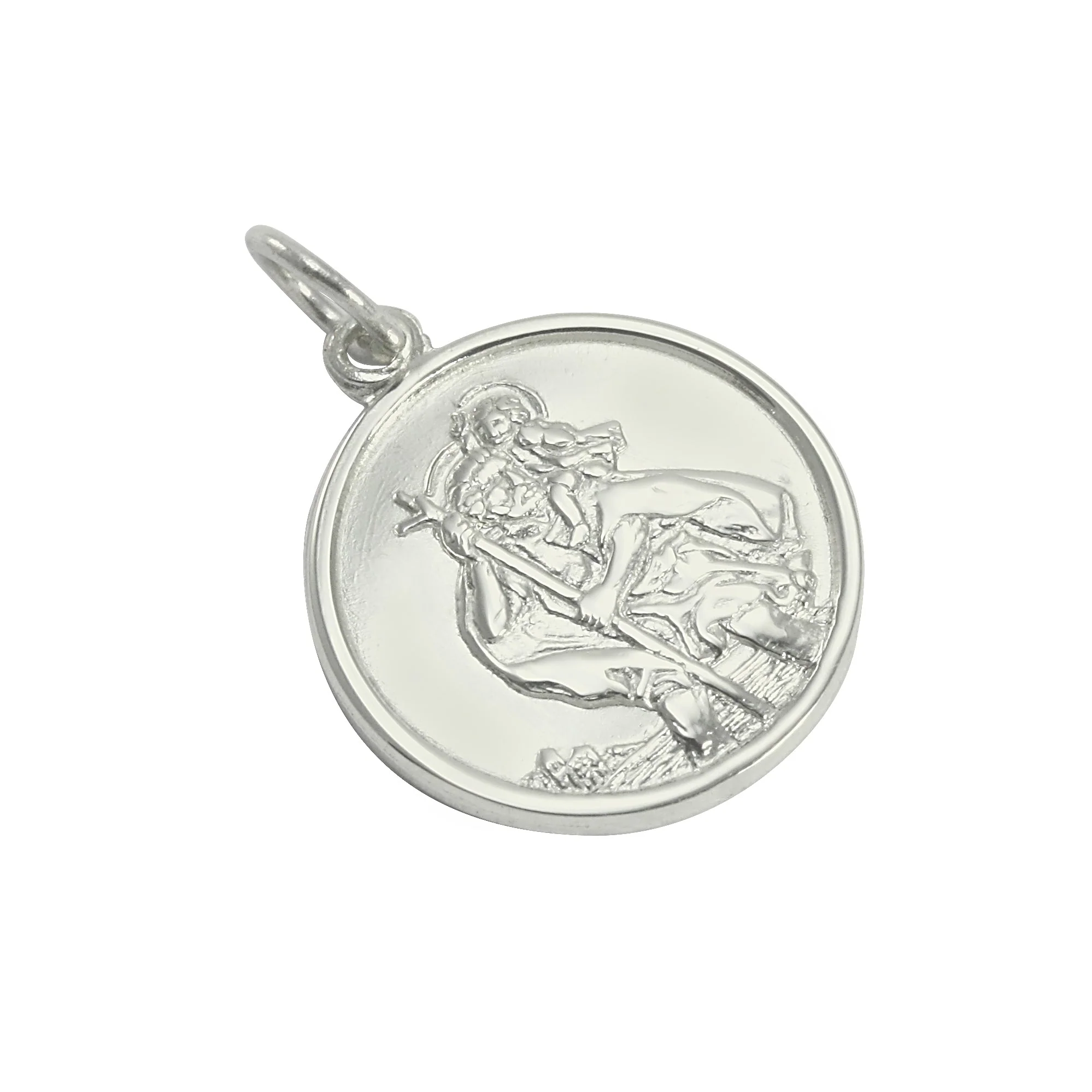 9ct White Gold St Christopher Pendant - Image 2