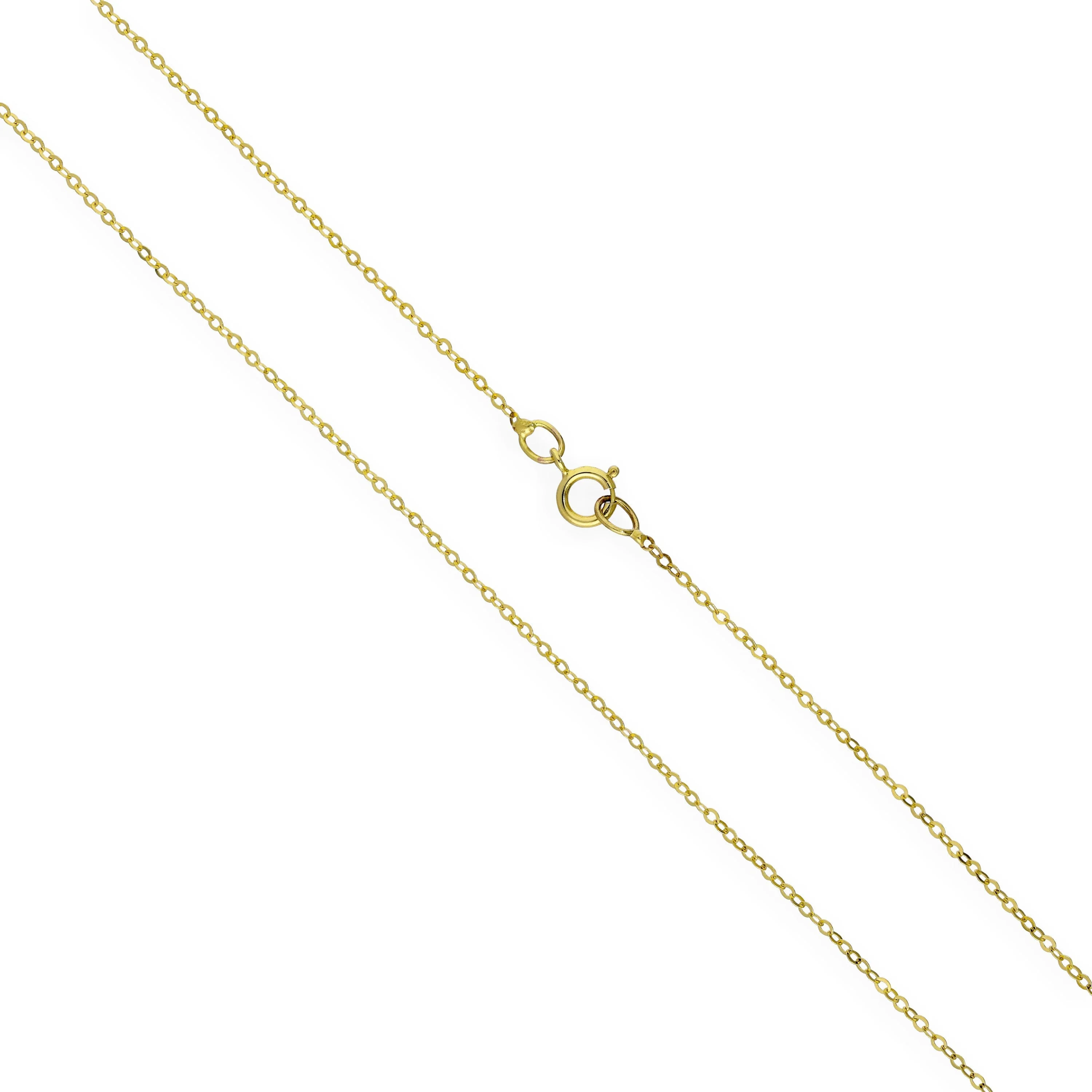 9ct Yellow Gold Hammered Trace Chain 16 - 24 Inches
