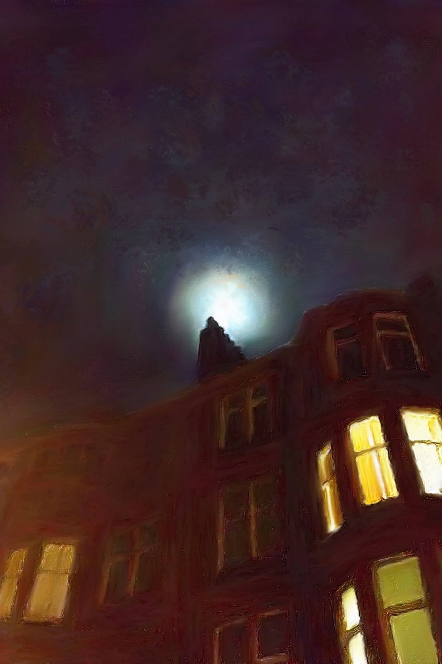 A Moonlit Tenement | Statement Interior Wall Art from Scotland - Image 2