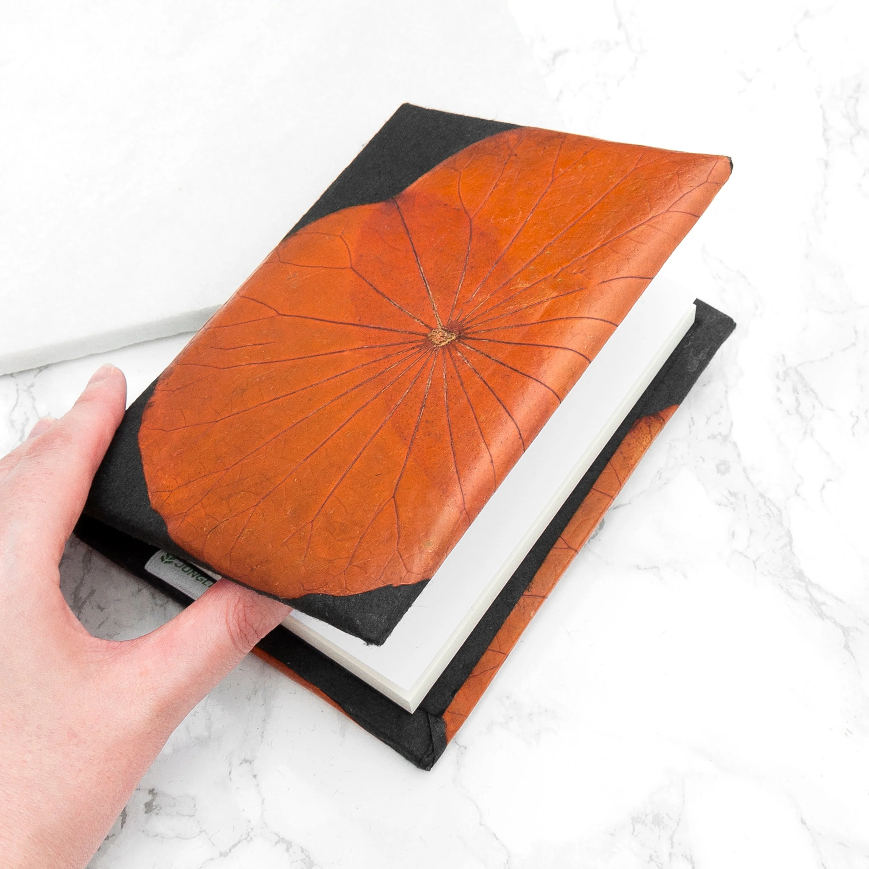 A6 Vegan Leather Lotus Leaf Notebook - Image 12