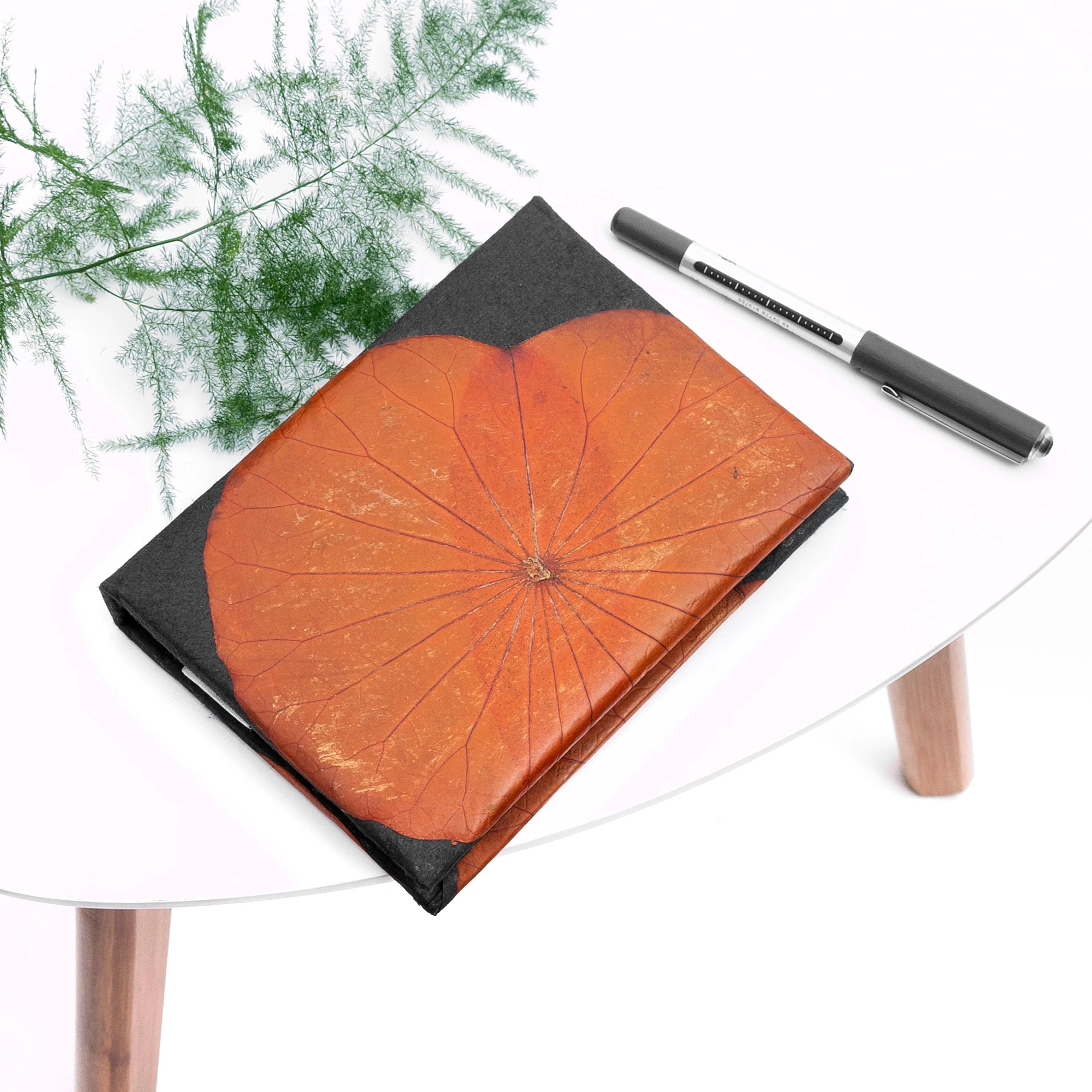 A6 Vegan Leather Lotus Leaf Notebook - Image 26
