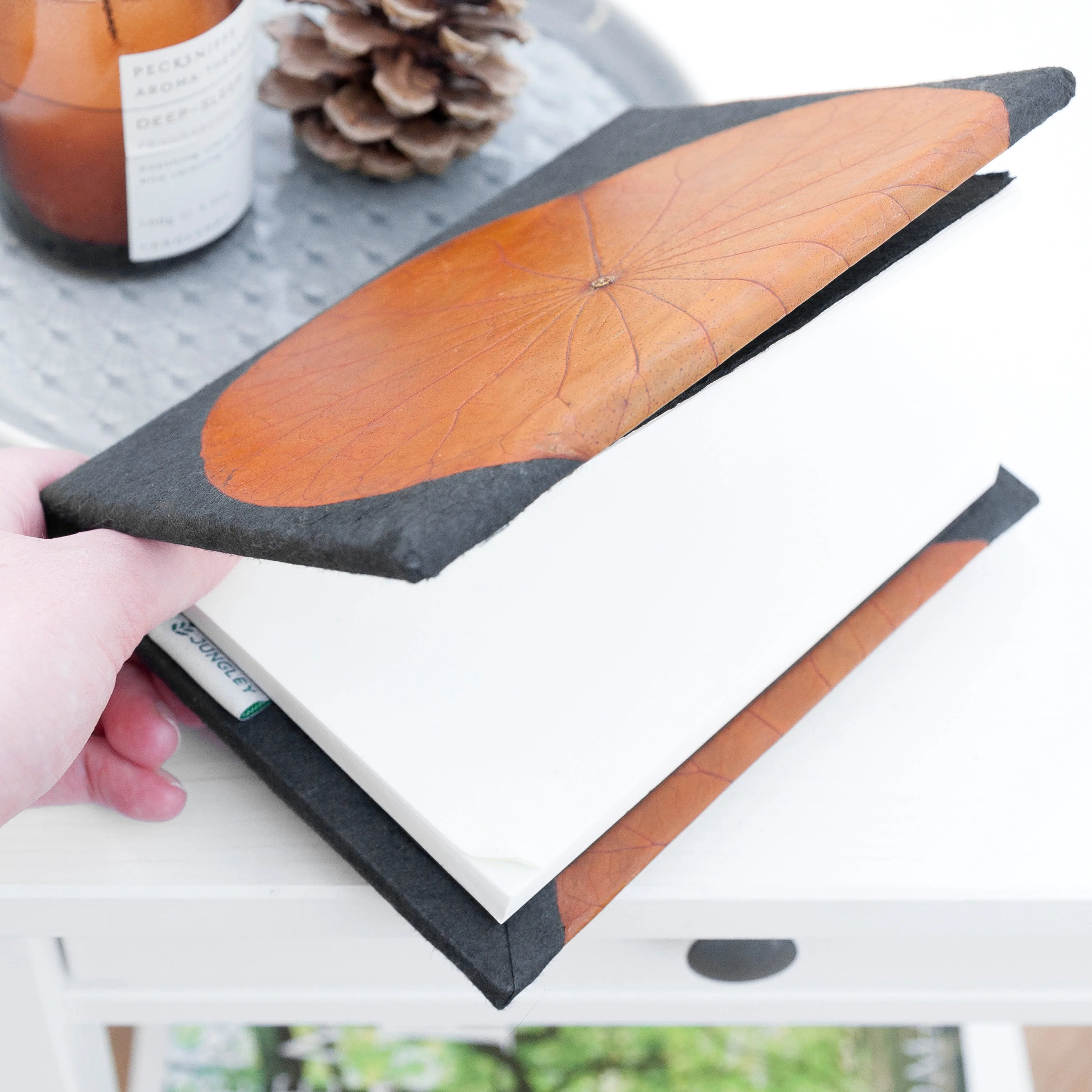 A6 Vegan Leather Lotus Leaf Notebook - Image 32