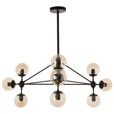 Abira 10 Arm Matte Black Pendant Light - Image 4