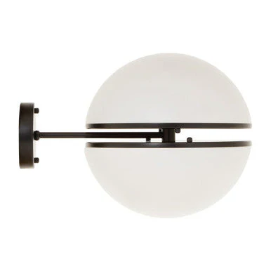 Abira Matt Black Ball Wall Light - Image 2
