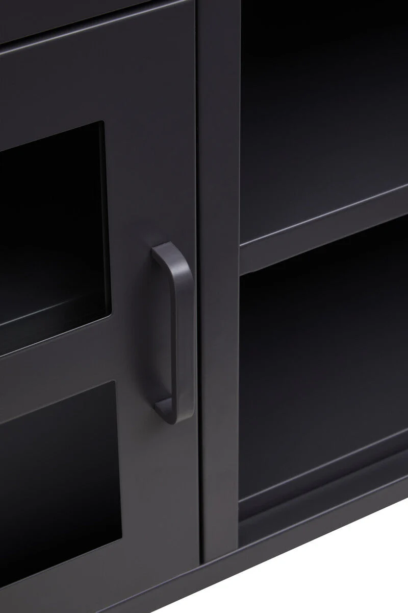 Acier Two Door Black Metal Media Unit - Image 21