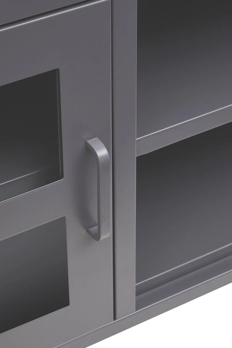 Acier Two Door Grey Metal Media Unit - Image 26