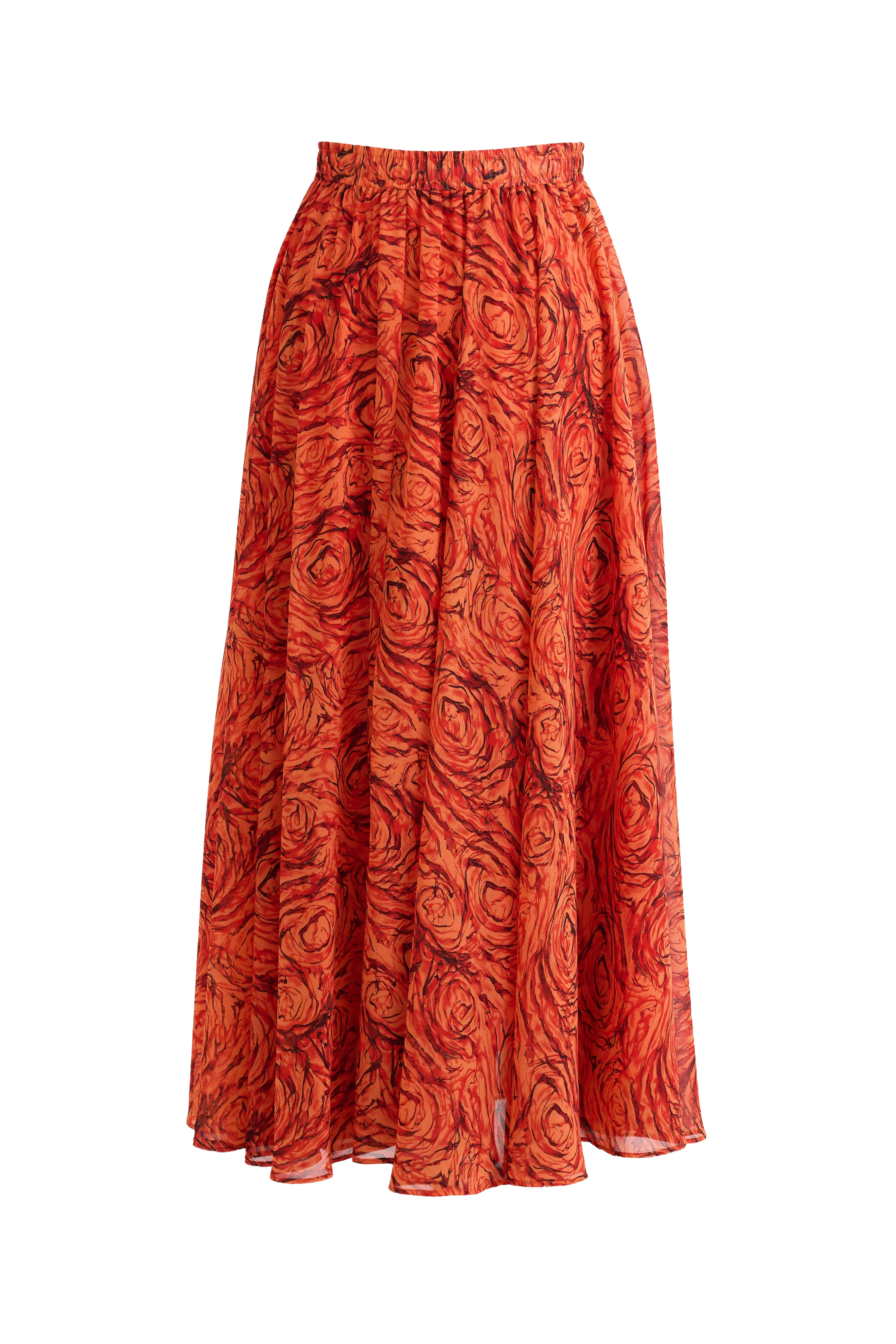 Agatha Rosechild Full Circle Midi Skirt – Apricot - Image 6