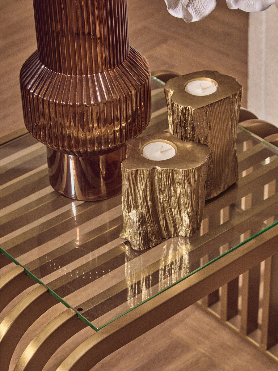 Akola Set Of Two Gold Tealight Holders - Image 7