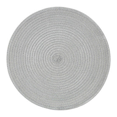 Alice Round Silver Thread Woven Placemat - Image 2