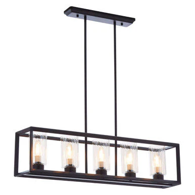 Aliko 5 Bulb Matte Black Ceiling Light - Image 3