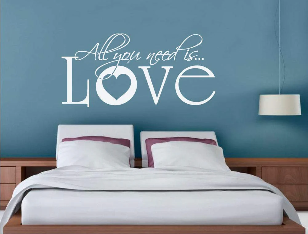 All You Need Is Love Wall Sticker Quote – Romantic Vinyl Wall Decal - Image 4