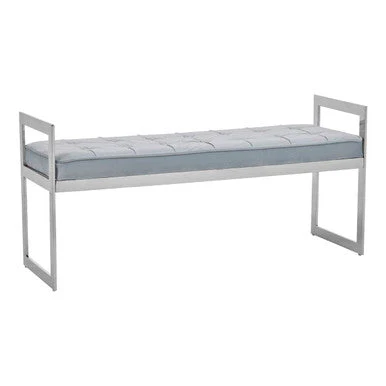 Allure Powder Blue And Silver Finish Bench - Image 3