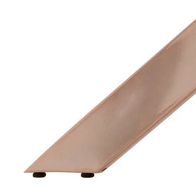 Rectangular Tempered Glass Top Dining Table with Intersecting Rose Gold Stainless Steel Base, Allure - Image 8