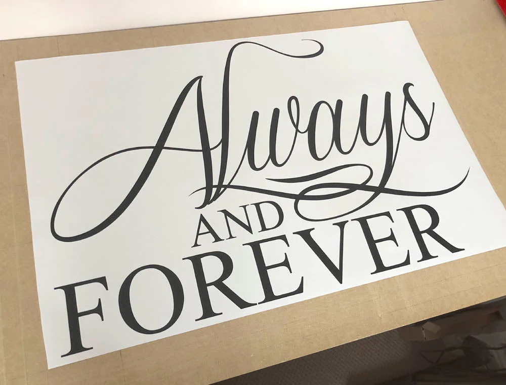 Always and Forever Bedroom Wall Quote Sticker – Romantic Wall Decor - Image 2