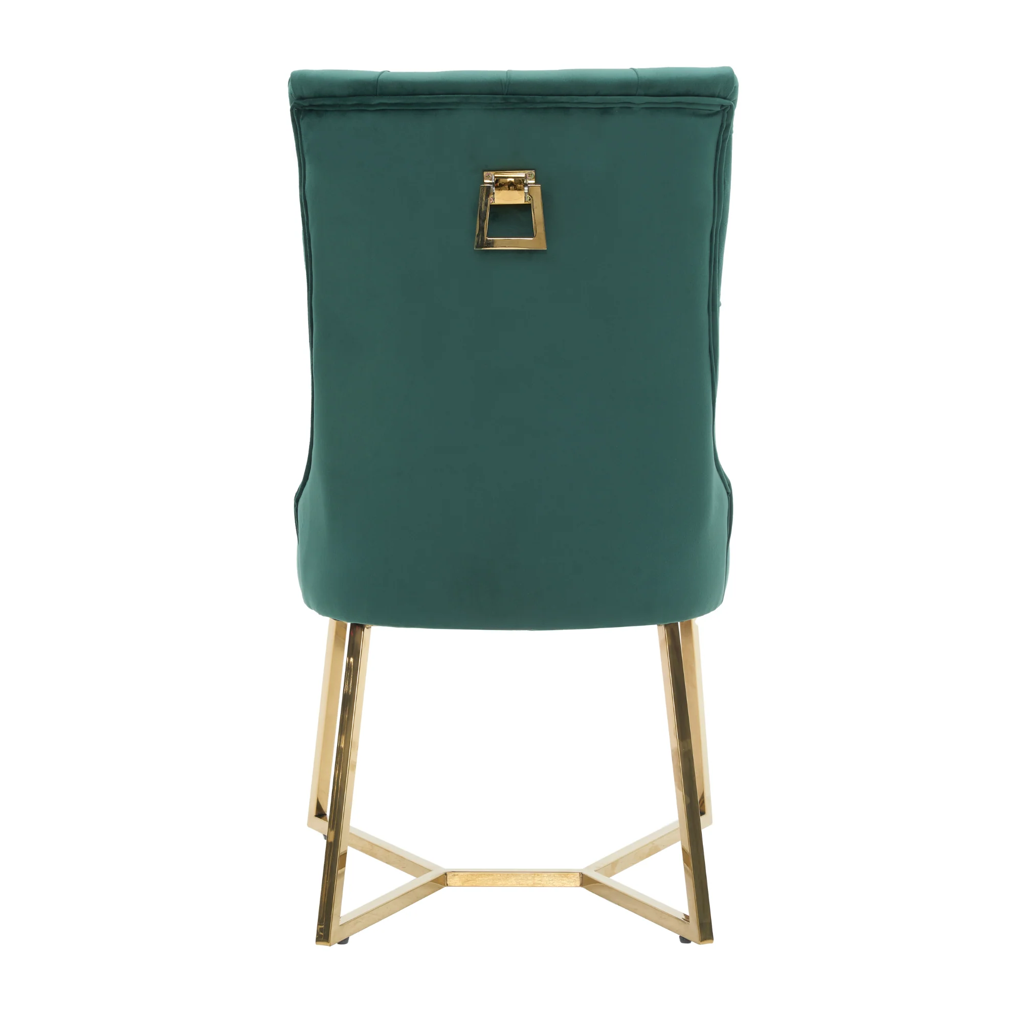 Ambra Velvet Dining Chair – Tufted Luxury Accent with Gold Legs & Ring Pull - Image 16