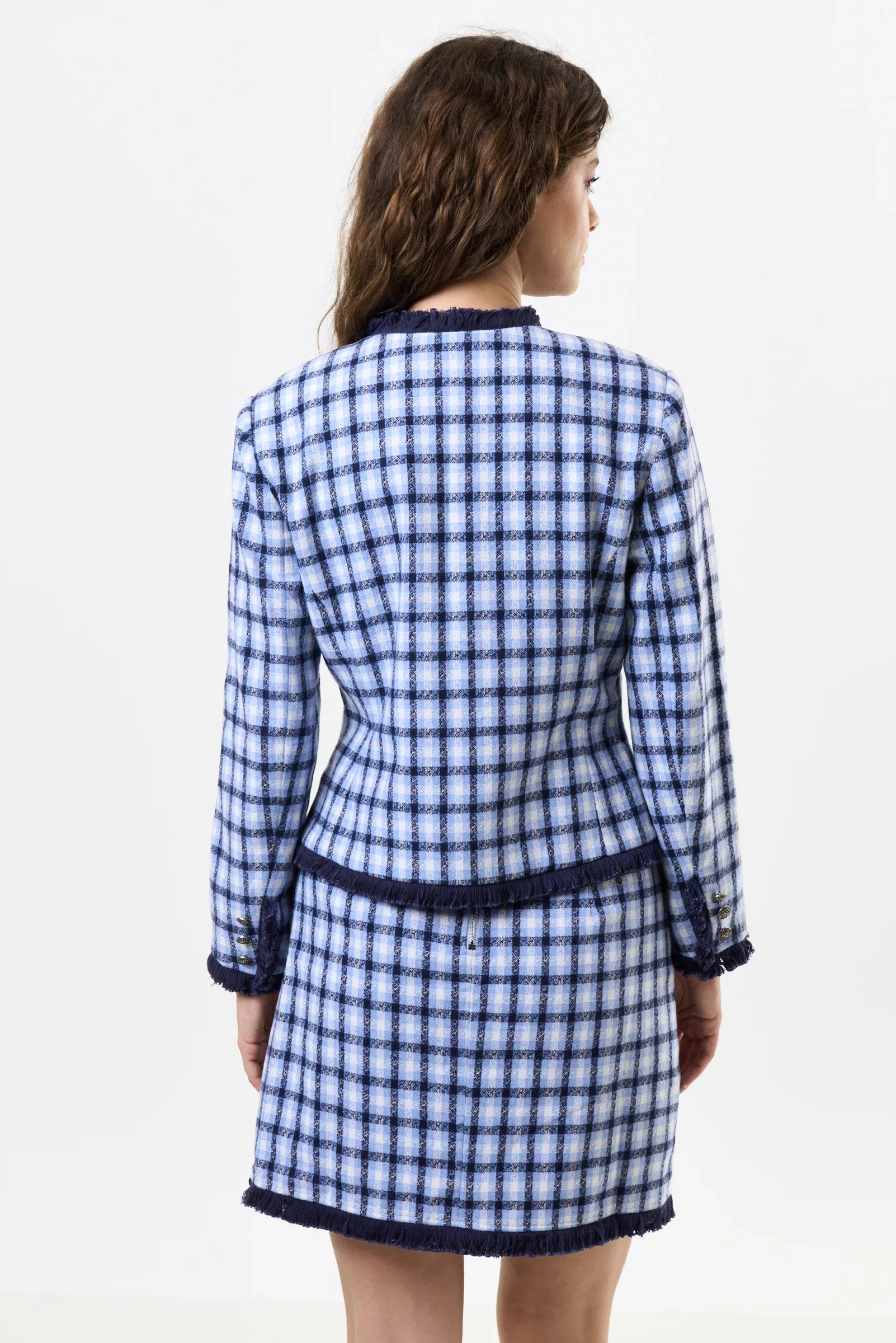 Amora Spring Tweed Fringe Trim Jacket - Image 2