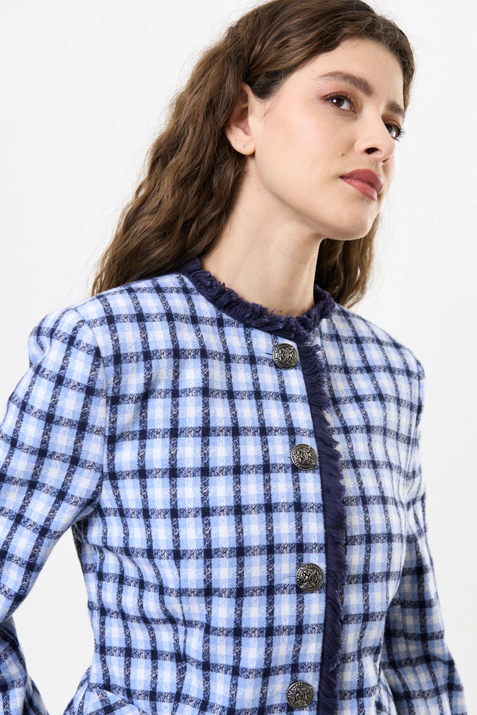 Amora Spring Tweed Fringe Trim Jacket - Image 4