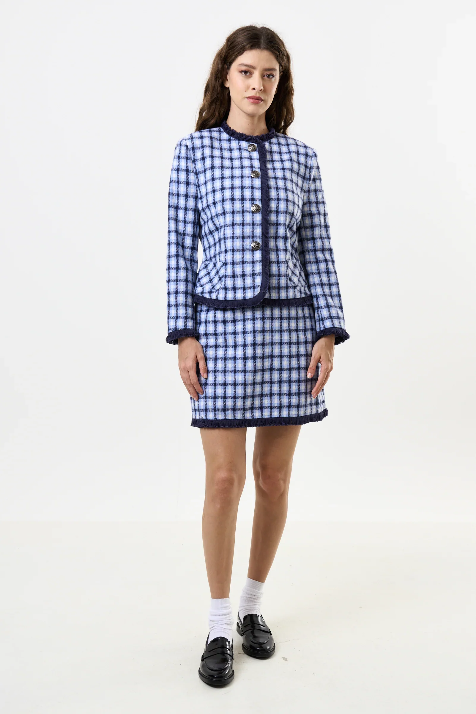 Amora Spring Tweed Fringe Trim Jacket - Image 5
