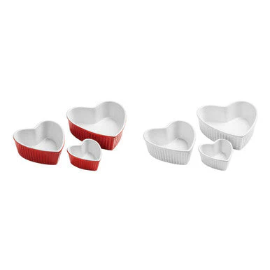 Amour Red Set Of 3 Heart Shape Oven Dishes - Image 5