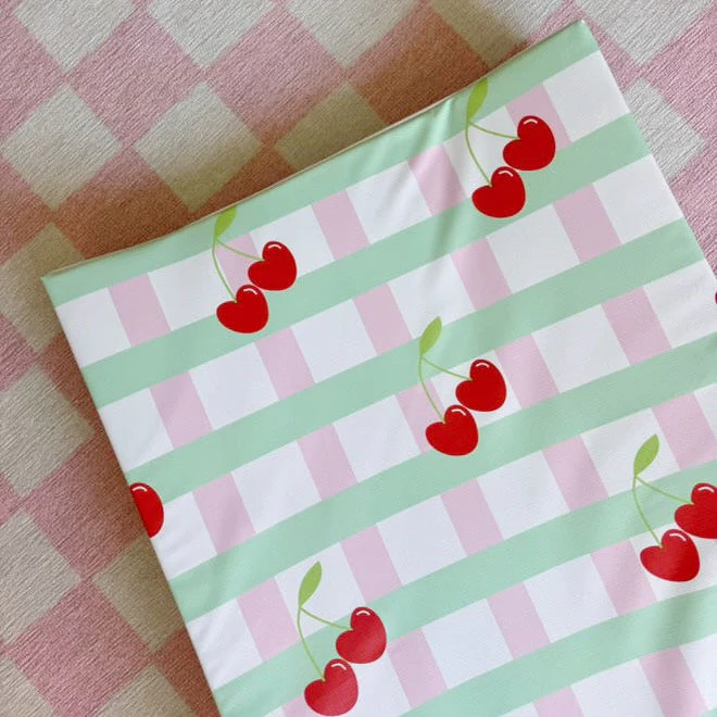 Anti-Roll Wedge Baby Changing Mat - Cherry - Image 2