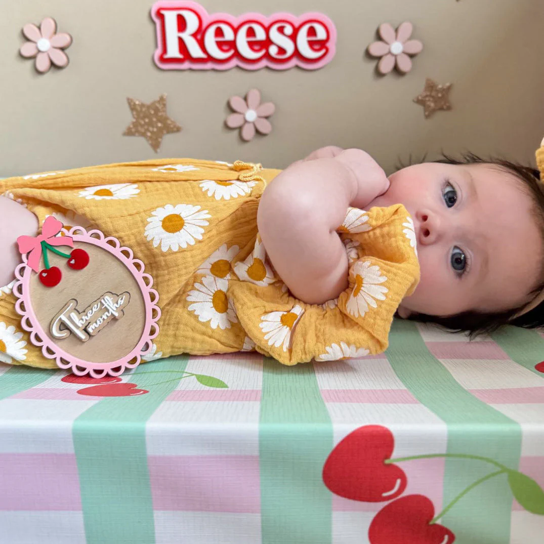 Anti-Roll Wedge Baby Changing Mat - Cherry - Image 5