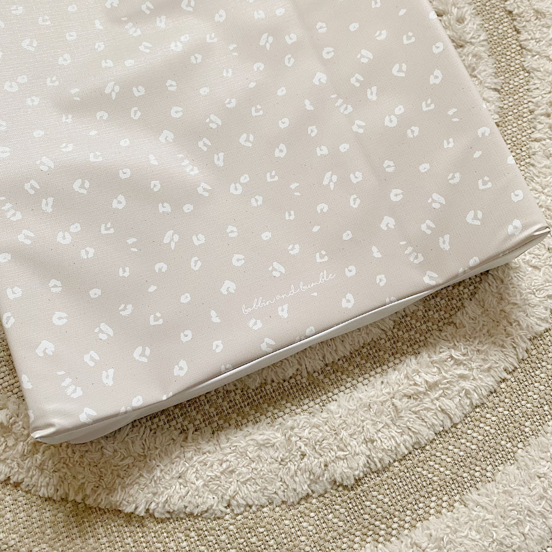 Anti-Roll Wedge Baby Changing Mat - Sand Animal Print - Image 4