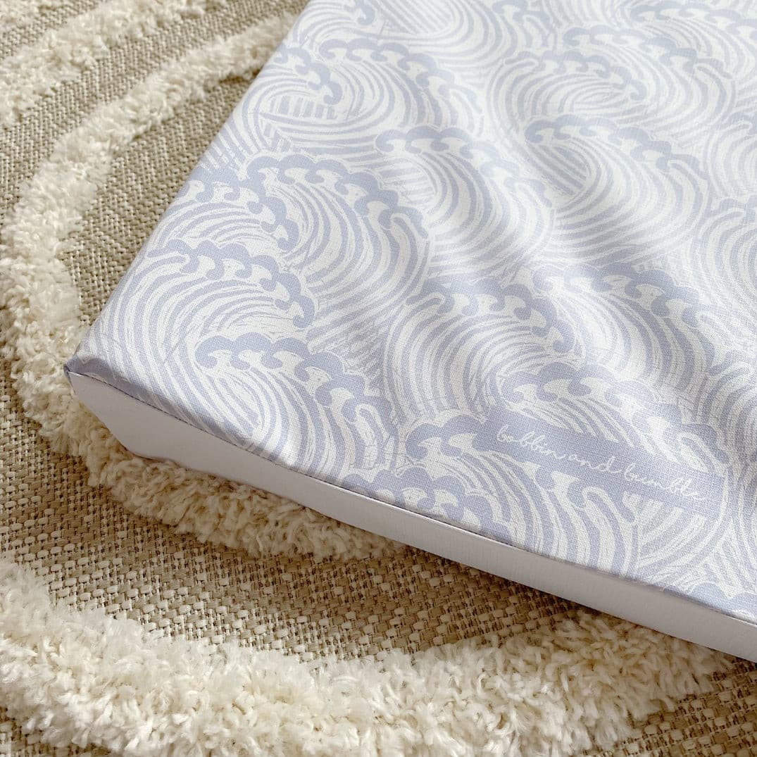 Anti-Roll Wedge Changing Mat - Blue Ocean Waves Print - Image 4
