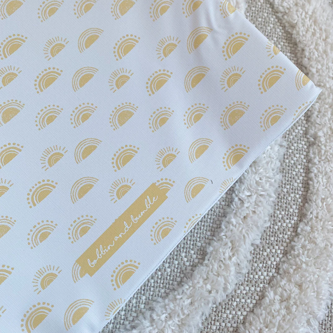 Anti-Roll Wedge Changing Mat - Boho Suns Print - Image 5