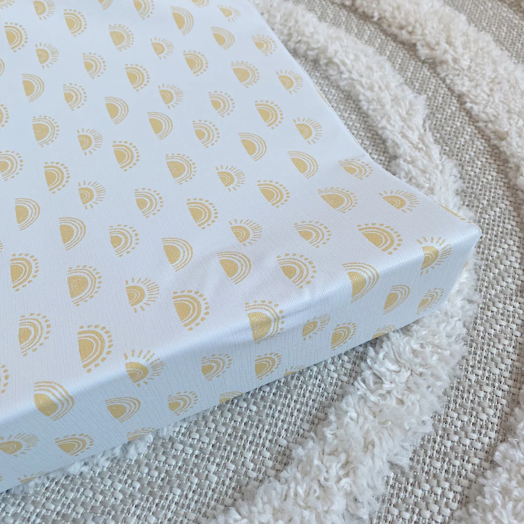 Anti-Roll Wedge Changing Mat - Boho Suns Print - Image 6